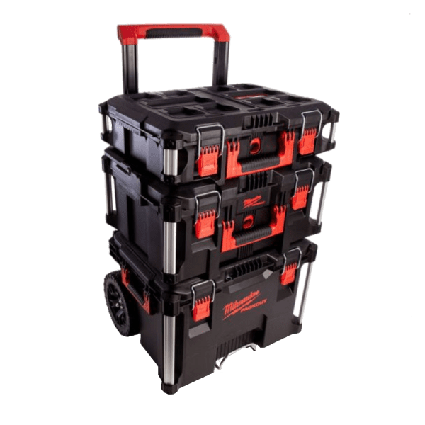 Set 3 cutii cu carucior Milwaukee PACKOUT