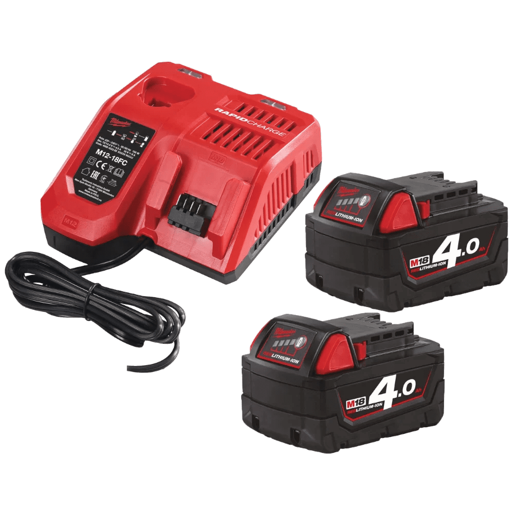 Set 2 acumulatori 18V si 4 Ah cu incarcator Milwaukee M18NRG-402