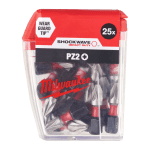 Set 25 biti de impact PZ2x25mm Milwaukee SHOCKWAVE
