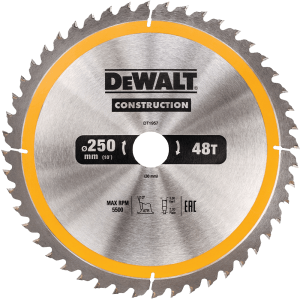 Panza fierastrau circular de taiere universala 250mm DeWalt DT1957