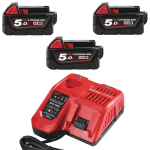 Set 6 scule cu 3 acumulatori Milwaukee M18 FPP6A-503B