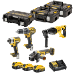 Set 4 scule cu 3 acumulatori DeWalt DCK466P3