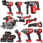 Set 10 scule cu 5 acumulatori Milwaukee M18 FPP10A-505B