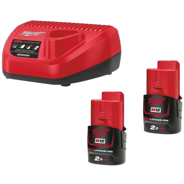 Set incarcator si 2 acumulatori Milwaukee M12 NRG-202